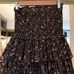 Floral Black Skirt